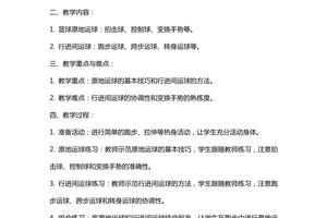 青少年篮球运球训练教案设计